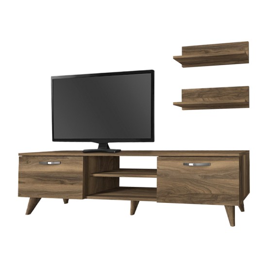 Έπιπλο τηλεόρασης Colin χρώμα καρυδί 150x29,5x40,6εκ. Έπιπλο τηλεόρασης Colin χρώμα καρυδί 150x29,5x40,6εκ.