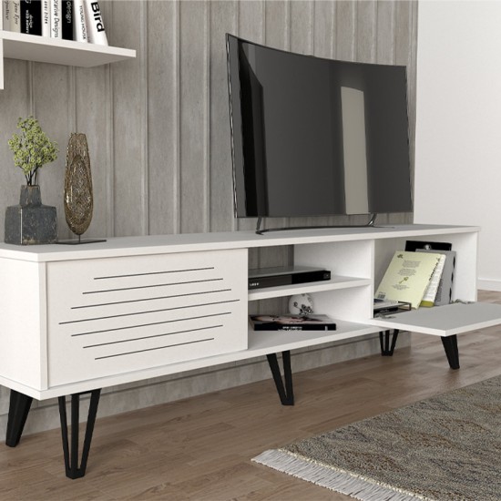Σύνθεση τηλεόρασης Salerno χρώμα λευκό 180x35x51εκ. Σύνθεση τηλεόρασης Salerno χρώμα λευκό 180x35x51εκ.