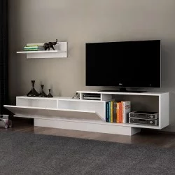 Έπιπλο τηλεόρασης Novara  χρώμα λευκό 180x29,6x45εκ.