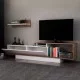 Έπιπλο τηλεόρασης Novara  χρώμα λευκό - καρυδί 180x29,6x45εκ.