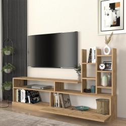 Σύνθεση τηλεόρασης Pesaro  χρώμα sepet oak 165x25x91,3εκ.