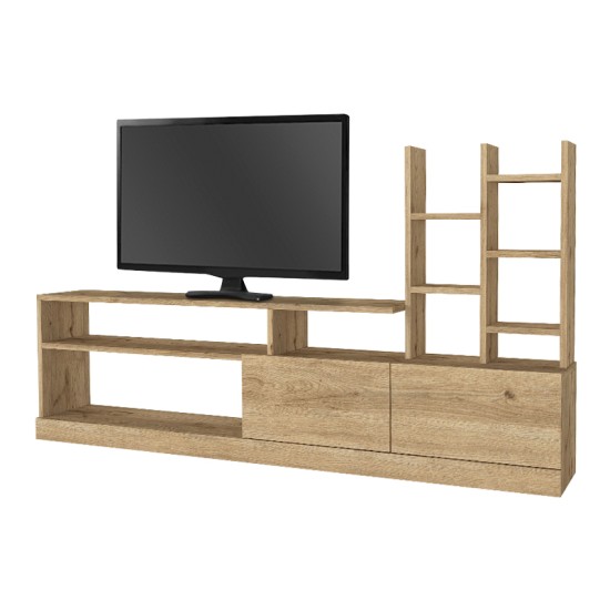 Σύνθεση τηλεόρασης Pesaro  χρώμα sepet oak 165x25x91,3εκ.