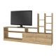 Σύνθεση τηλεόρασης Pesaro  χρώμα sepet oak 165x25x91,3εκ.