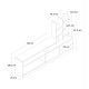 Σύνθεση τηλεόρασης Pesaro  χρώμα sepet oak 165x25x91,3εκ.