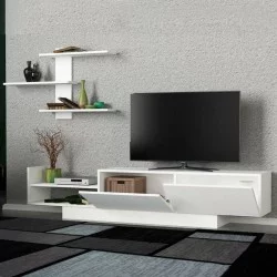 Σύνθεση τηλεόρασης Egemen  χρώμα λευκό 180x32x40εκ.