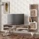 Έπιπλο τηλεόρασης Granada  χρώμα λευκό - cordoba 149,5x29,5x120εκ.