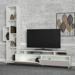 Σύνθεση τηλεόρασης Tulip  χρώμα λευκό 160x29,5x160εκ.