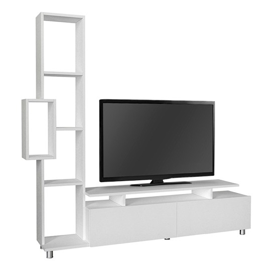 Σύνθεση τηλεόρασης Tulip χρώμα λευκό 160x29,5x160εκ. Σύνθεση τηλεόρασης Tulip χρώμα λευκό 160x29,5x160εκ.