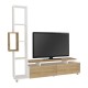 Σύνθεση τηλεόρασης Tulip  χρώμα λευκό - sepet oak 160x29,5x160εκ.