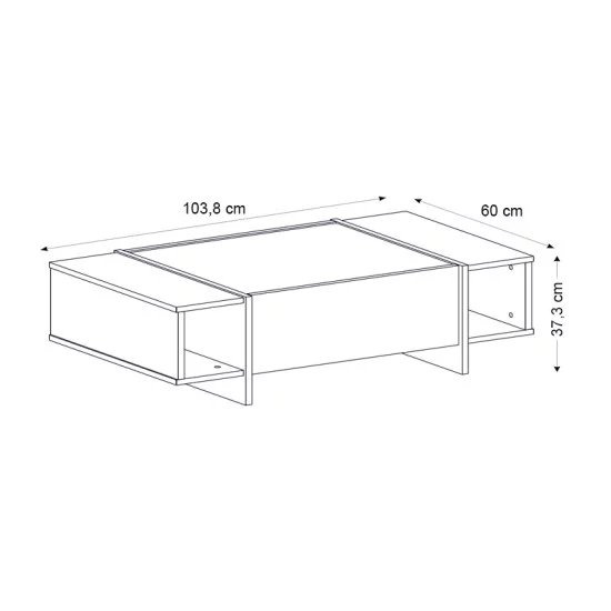Τραπεζάκι σαλονιού Veyron  χρώμα μαύρο rebab - μαύρο εφέ μαρμάρου 104x60x37,3εκ.
