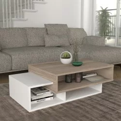 Τραπεζάκι σαλονιού Tab  χρώμα λευκό - cordoba 105x60x32εκ.