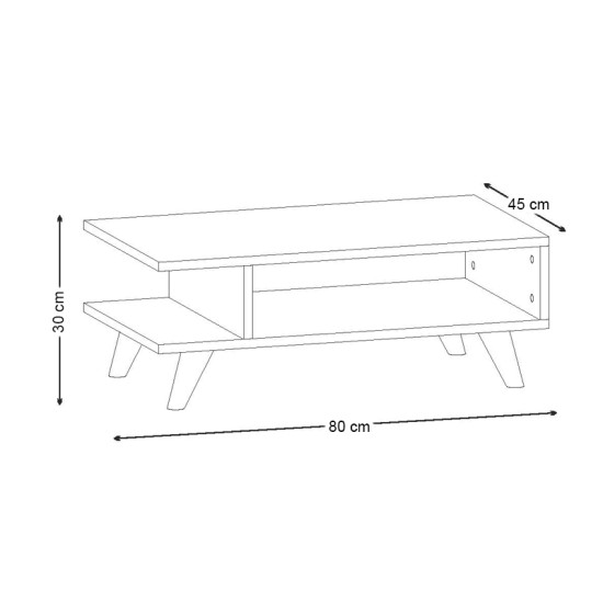 Τραπεζάκι σαλονιού Titus  χρώμα λευκό 80x45x30εκ.