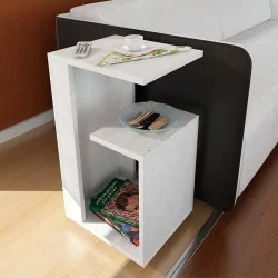 Τραπεζάκι βοηθητικό Rosana  χρώμα λευκό 35x29,5x60εκ.