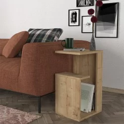 Τραπεζάκι βοηθητικό Rosana  χρώμα sapphire oak 35x29,5x60εκ.