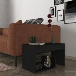 Τραπεζάκι βοηθητικό Rosana  χρώμα μαύρο 35x29,5x60εκ.