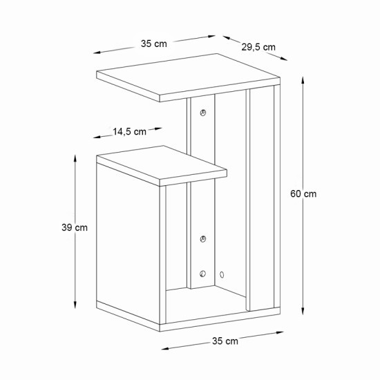 Τραπεζάκι βοηθητικό Rosana χρώμα μαύρο 35x29,5x60εκ. Τραπεζάκι βοηθητικό Rosana χρώμα μαύρο 35x29,5x60εκ.