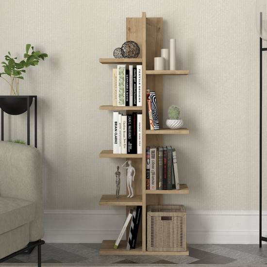 Βιβλιοθήκη Tree  χρώμα sapphire oak 45x21,4x121,8εκ. Βιβλιοθήκη Tree  χρώμα sapphire oak 45x21,4x121,8εκ.