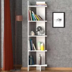 Βιβλιοθήκη Perla  χρώμα λευκό 48x22x170εκ.