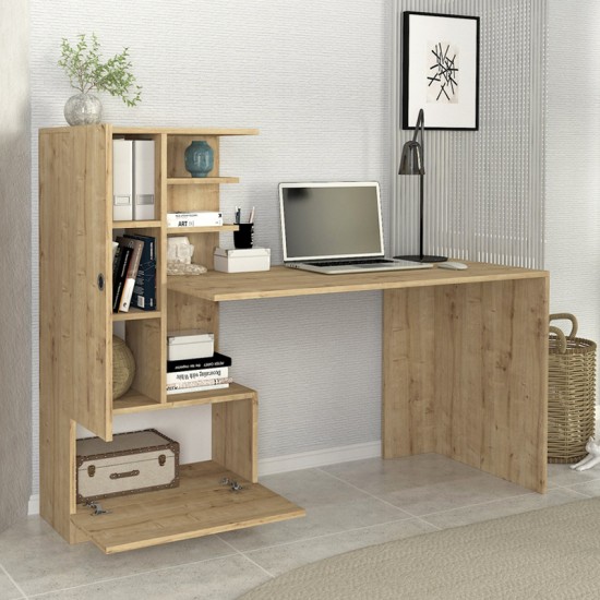 Γραφείο εργασίας Domingo  χρώμα sapphire oak 149,5x60x120εκ.