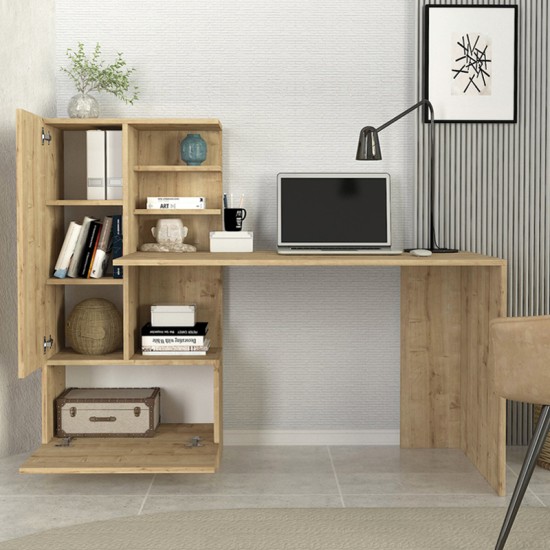 Γραφείο εργασίας Domingo  χρώμα sapphire oak 149,5x60x120εκ.