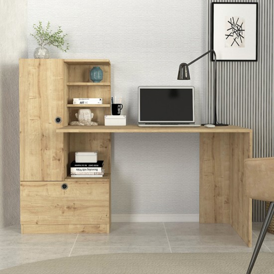 Γραφείο εργασίας Domingo  χρώμα sapphire oak 149,5x60x120εκ.