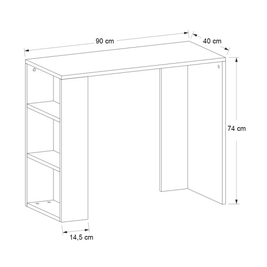 Γραφείο εργασίας Netenia  χρώμα λευκό 90x40x74εκ.