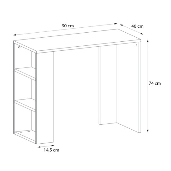 Γραφείο εργασίας Netenia  από μελαμίνη χρώμα sapphire oak 90x40x74εκ.