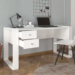 Γραφείο εργασίας Fernando  χρώμα λευκό 158,4x60x72,2εκ.