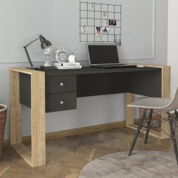 Γραφείο εργασίας Fernando  χρώμα ανθρακί - sapphire oak 158,4x60x72,2εκ. Γραφείο εργασίας Fernando  χρώμα ανθρακί - sapphire oak 158,4x60x72,2εκ.