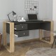 Γραφείο εργασίας Fernando  χρώμα ανθρακί - sapphire oak 158,4x60x72,2εκ.