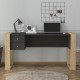 Γραφείο εργασίας Fernando  χρώμα ανθρακί - sapphire oak 158,4x60x72,2εκ.