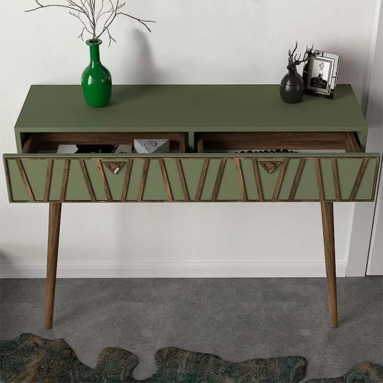 Κονσόλα επιτοίχια Forest χρώμα λαδί - καρυδί 120x35x89,3εκ. Κονσόλα επιτοίχια Forest χρώμα λαδί - καρυδί 120x35x89,3εκ.
