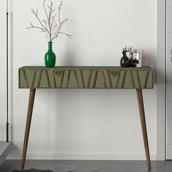 Κονσόλα επιτοίχια Forest χρώμα λαδί - καρυδί 120x35x89,3εκ. Κονσόλα επιτοίχια Forest χρώμα λαδί - καρυδί 120x35x89,3εκ.