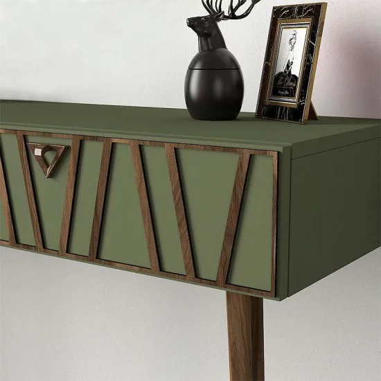 Κονσόλα επιτοίχια Forest χρώμα λαδί - καρυδί 120x35x89,3εκ. Κονσόλα επιτοίχια Forest χρώμα λαδί - καρυδί 120x35x89,3εκ.
