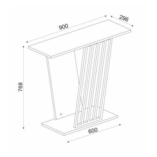 Κονσόλα Gravity  χρώμα travertine - χρυσό 90x29,6x76,8εκ.
