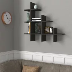 Ραφιέρα τοίχου Juke  χρώμα ανθρακί 81,8x18x80εκ.