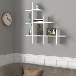 Ραφιέρα τοίχου Juke  χρώμα λευκό 81,8x18x80εκ.