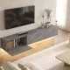 Έπιπλο τηλεόρασης επιτοίχιο Damla  με LED χρώμα γκρι σκυροδέματος 180x29,5x29,5εκ.