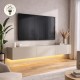 Έπιπλο τηλεόρασης επιτοίχιο Damla  με LED χρώμα sandstone 180x29,5x29,5εκ.
