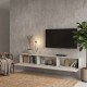 Έπιπλο τηλεόρασης επιτοίχιο Damla  με LED χρώμα sandstone 180x29,5x29,5εκ.