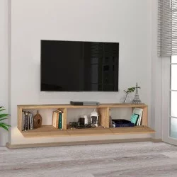 Έπιπλο τηλεόρασης επιτοίχιο Damla  με LED χρώμα sapphire oak 180x29,5x29,5εκ.