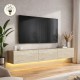 Έπιπλο τηλεόρασης επιτοίχιο Damla  με LED χρώμα travertine 180x29,5x29,5εκ.