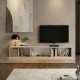 Έπιπλο τηλεόρασης επιτοίχιο Damla  με LED χρώμα travertine 180x29,5x29,5εκ.
