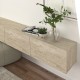 Έπιπλο τηλεόρασης επιτοίχιο Damla  με LED χρώμα travertine 180x29,5x29,5εκ.