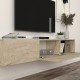Έπιπλο τηλεόρασης επιτοίχιο Damla  με LED χρώμα travertine 180x29,5x29,5εκ.