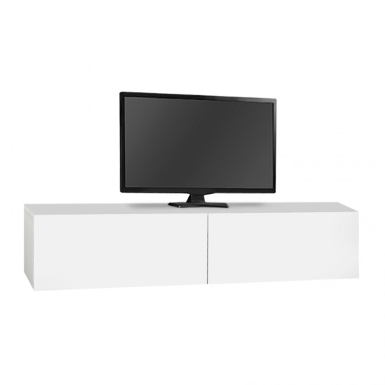 Έπιπλο τηλεόρασης επιτοίχιο Aristo Megapap από μελαμίνη με LED χρώμα λευκό 135x31,6x25εκ. - 0228126