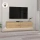 Έπιπλο τηλεόρασης επιτοίχιο Aristo  με LED χρώμα sapphire oak 135x31,6x25εκ.