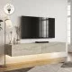 Έπιπλο τηλεόρασης επιτοίχιο Aristo  με LED χρώμα travertine 135x31,6x25εκ.