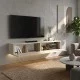 Έπιπλο τηλεόρασης επιτοίχιο Aristo  με LED χρώμα travertine 135x31,6x25εκ.