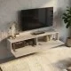 Έπιπλο τηλεόρασης επιτοίχιο Aristo  με LED χρώμα travertine 135x31,6x25εκ.